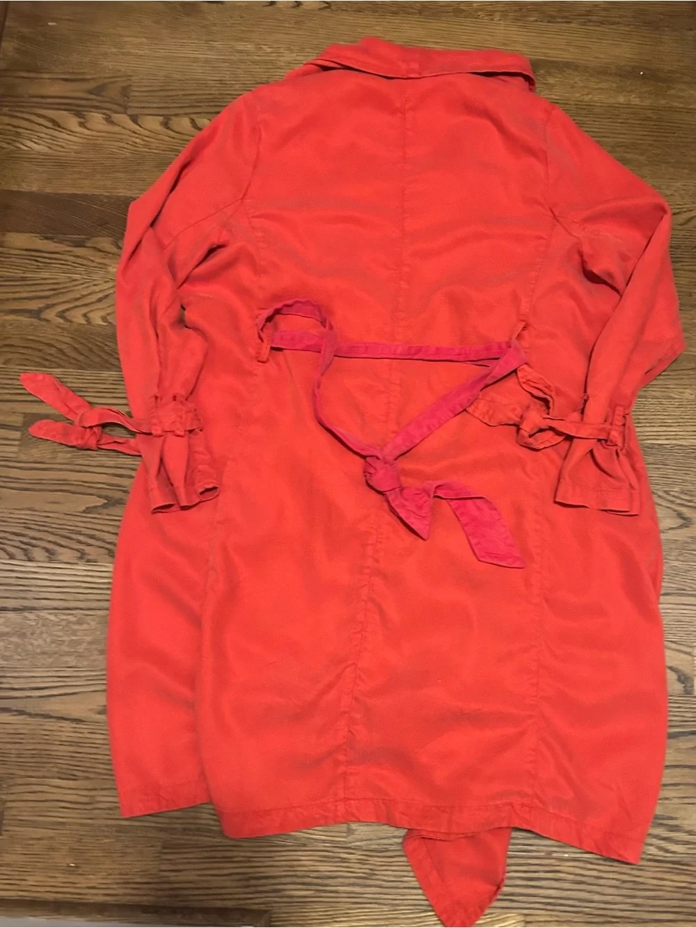 Max Jeans Coral-Red Draped Open Front Blazer 0161